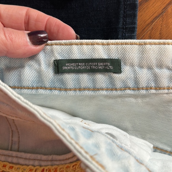 Wild Fable High Rise Cutoff Jean Shorts with front crochet panels and bu… - Picture 12 of 13